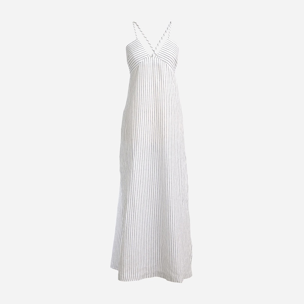 J. Crew striped linen Maxi Dress in White and Navy